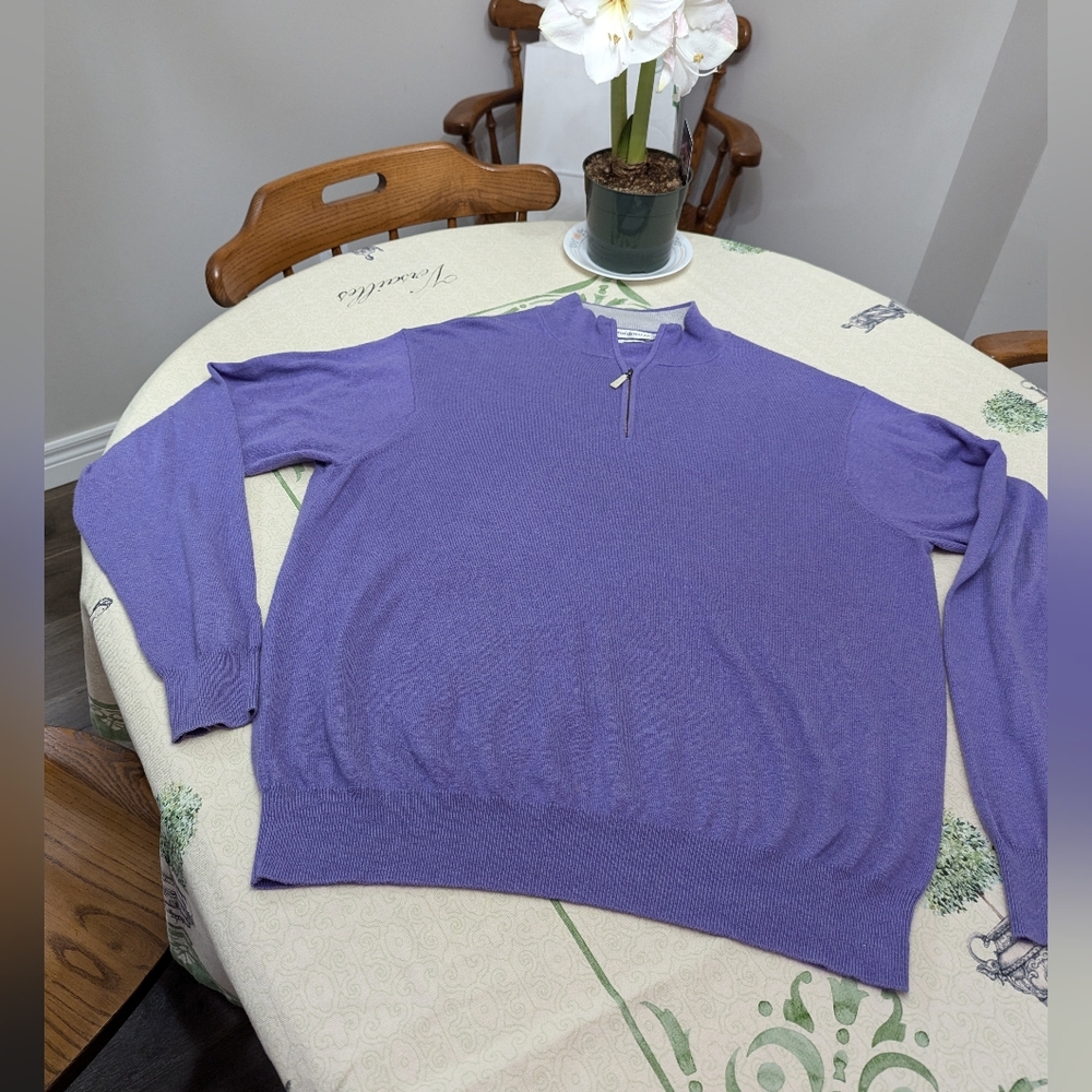 - Peter Millard 1/4 zip lightweight sweater.95% cotton 5 % Cashmere. Size …